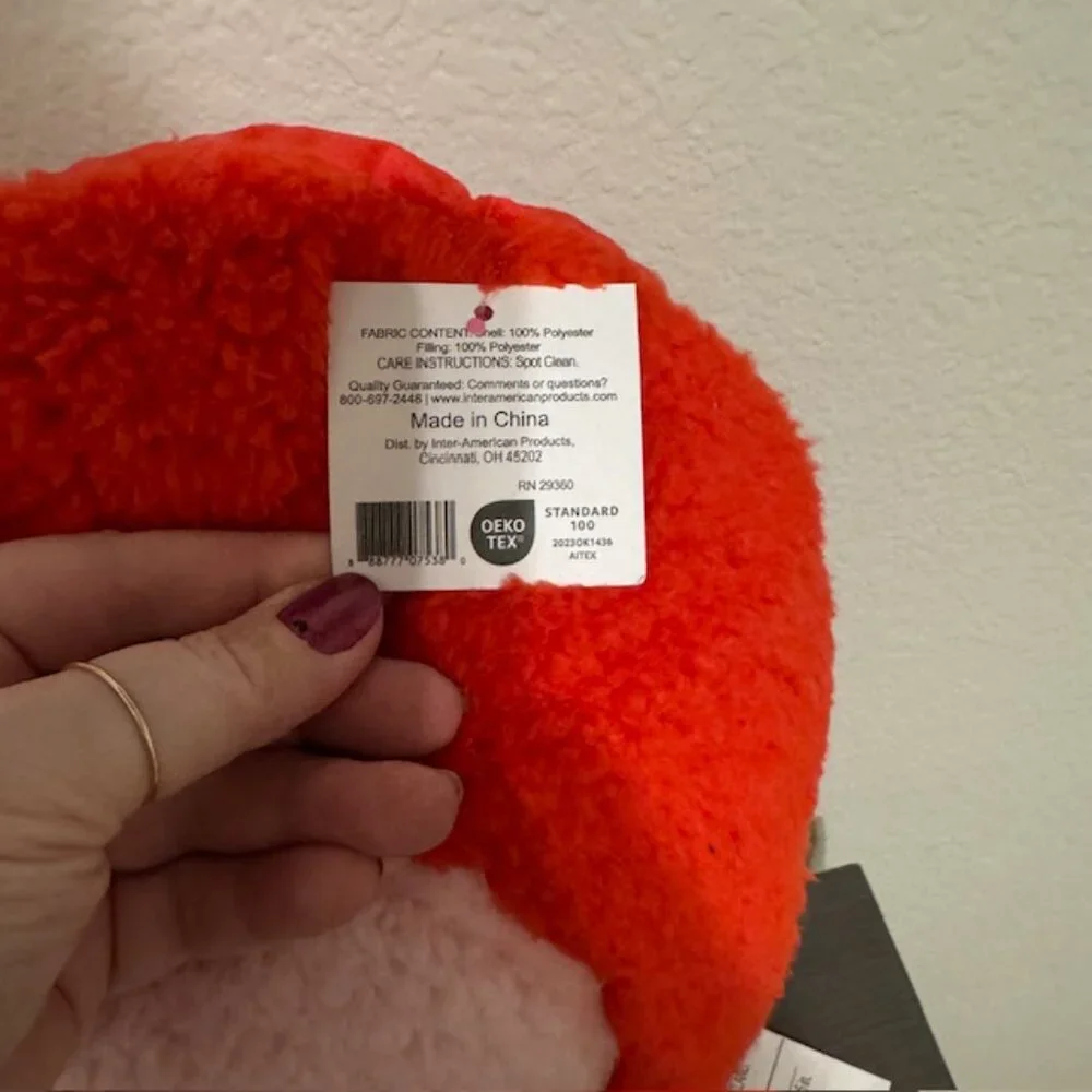 NWT Holiday Home Valentine's Day Tri-Color Red, Pink, and White Heart Pillow